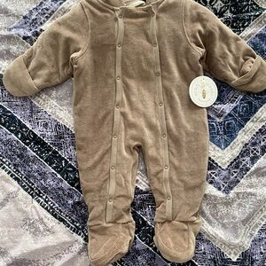 Burt’s Bees Baby Soft Brown Footed One Piece